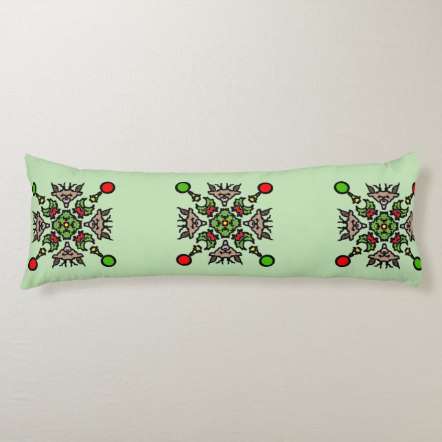 Coussins Longs Flocon de Noël Mandala (Devant)