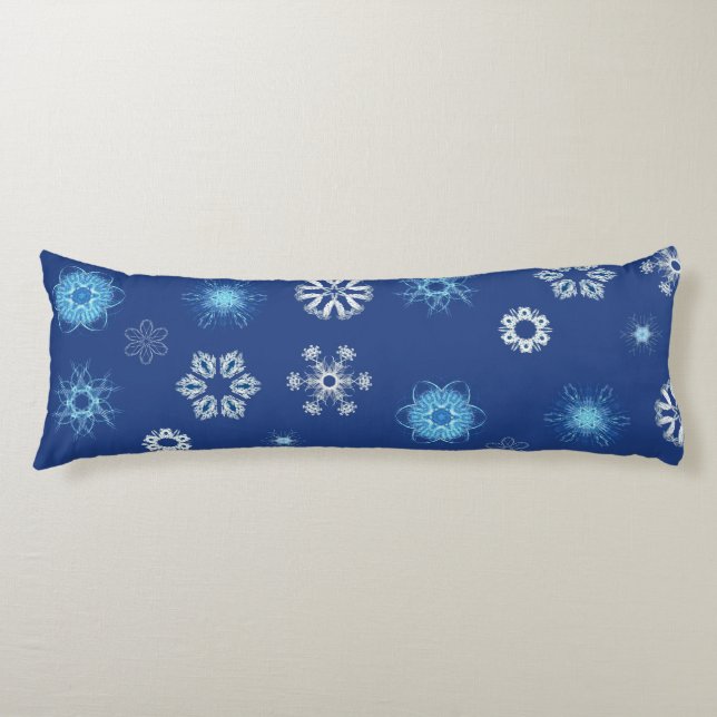 Coussins Longs flocons de Noël dans votre lit (Devant)