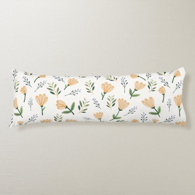 Coussins Longs Floral Jaune nordique (Devant)