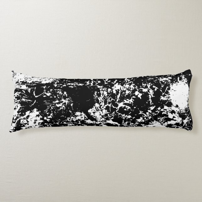Coussins Longs Formation de glace Abstraite noire et blanche (Devant)