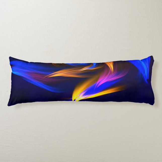 Coussins Longs Forme de tourbillon Abstrait Bleu orange (Devant)