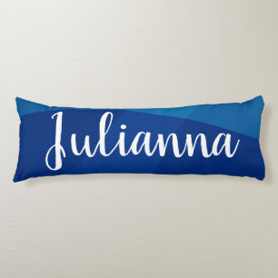 Coussins Longs Formes Abstraites élégantes en bleu Nom personnali