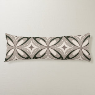 Coussins Longs Formes circulaires rétro beige et marron