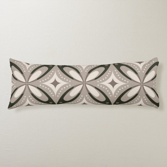 Coussins Longs Formes circulaires rétro beige et marron (Devant)