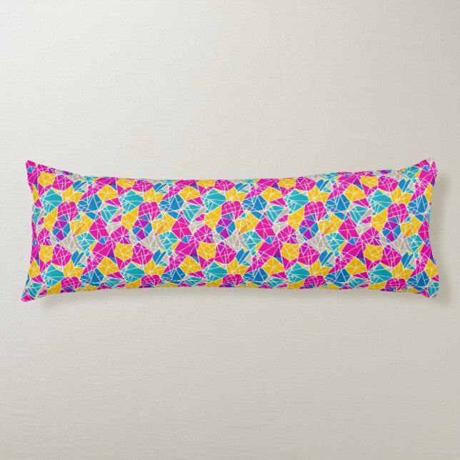 Coussins Longs Formes et lignes géométriques en couleur vive (Devant)
