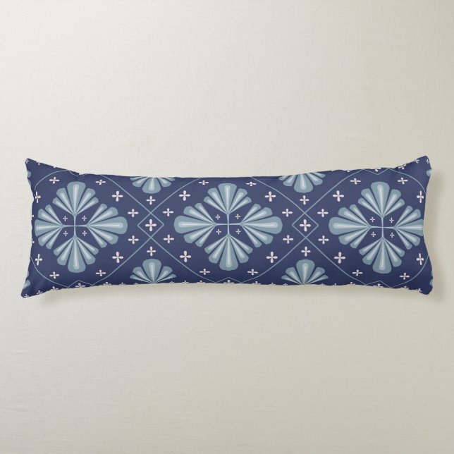 Coussins Longs Formes géométriques bleues motif  (Devant)