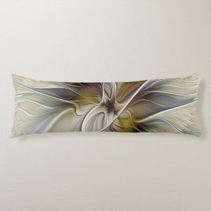 Coussins Longs Fractal floral, fleur de fantaisie aux couleurs de