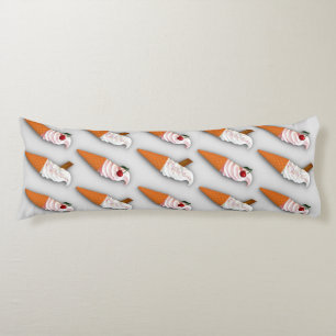 Coussins Longs Fraise ou vanille ? Oreiller du corps gris