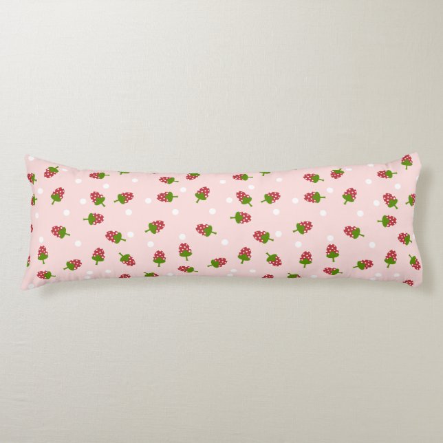 Coussins Longs Fraise rose Cute Kawaii Girl Soft Pastel (Devant)
