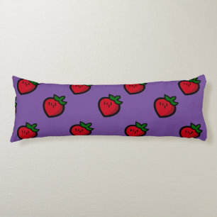 Coussins Longs Fraises de Cartoon Rouge mignonne pour les végétar
