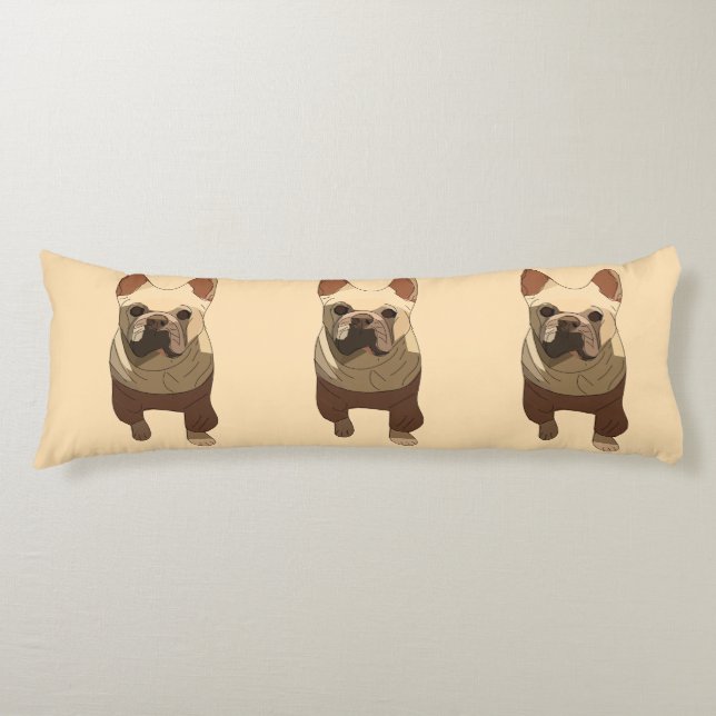Coussins Longs French Bulldog, Soft Peach (Devant)