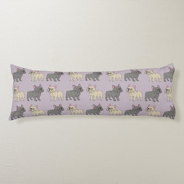 Coussins Longs Frenchies, Violet (Devant)