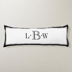 Coussins Longs Frontière noire classique décorée d'un monogram