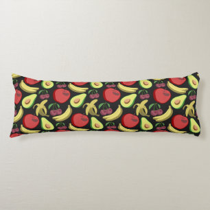 Coussins Longs Fruit motif transparent fruits tropicaux colorés