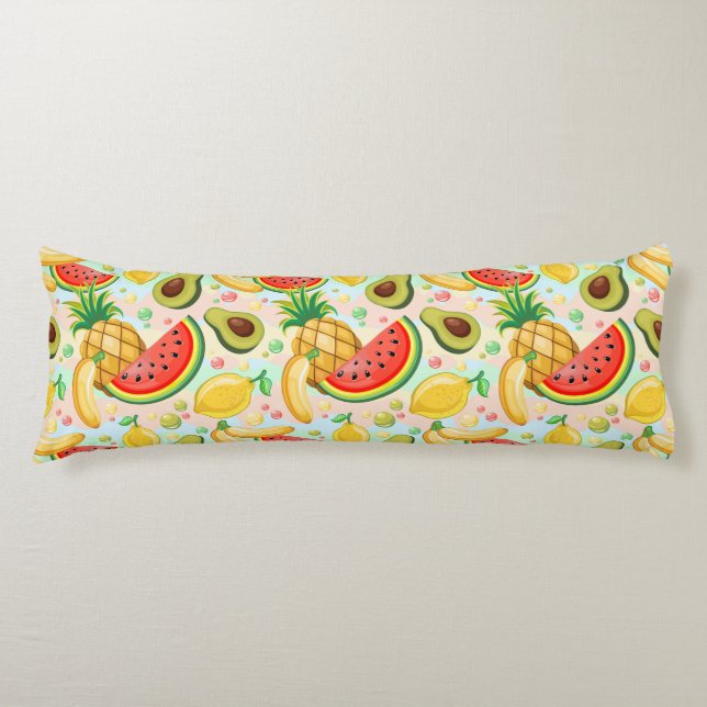 Coussins Longs Fruits d'été frais Motif (Devant)