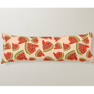 Coussins Longs Fun Watermelon Bite Motif Peach