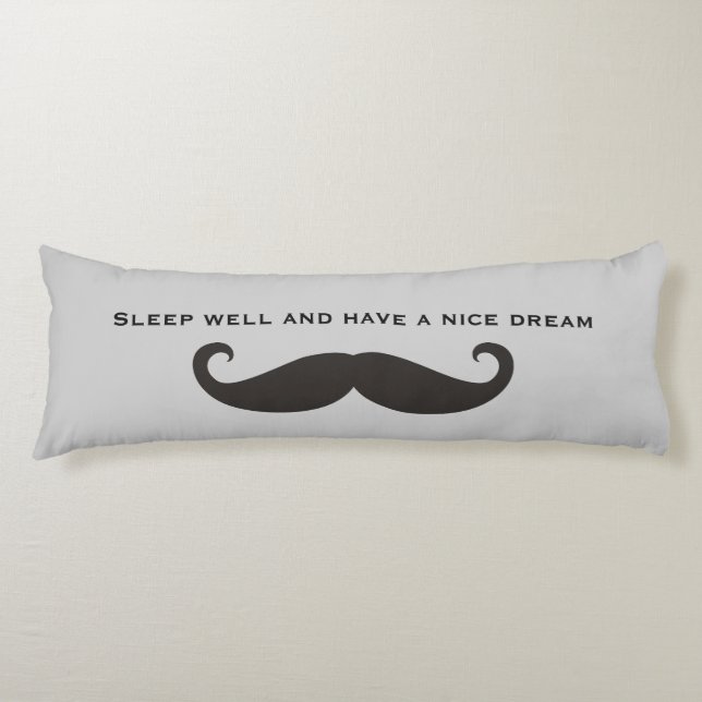 Coussins Longs Funny Mustache / Schnurrbart + votre texte (Devant)