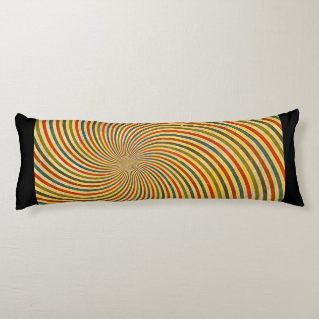 Coussins Longs Funny Retro Grunge Swirl + votre idée (Dos)