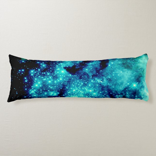 Coussins Longs Galaxie turquoise (Devant)