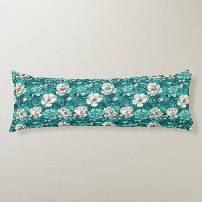 Coussins Longs Gardenias Fleur Moderne Ferme Tropicale  (Devant)