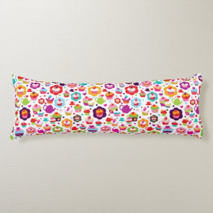 Coussins Longs Gâteau de tasse et pot mignons de thé