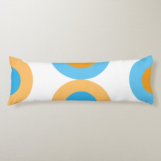 Coussins Longs Géométrique moderne bleu et jaune (Devant)