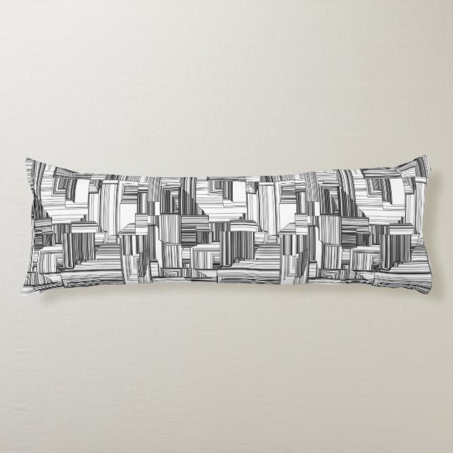 Coussins Longs Géométrique noir et blanc (Devant)