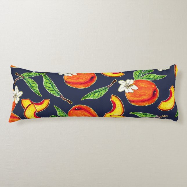 Coussins Longs Géorgie pêches et fleurs (Devant)