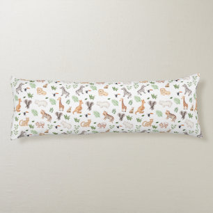 Coussins Longs gibier Animal With Jungle Tree
