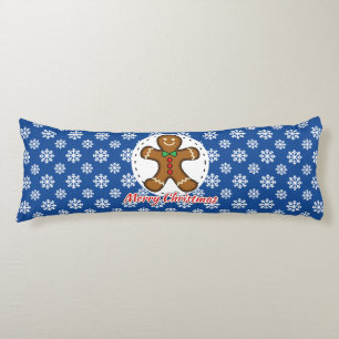 Coussins Longs Gingerbread - Patters bleus - Merry Xmas