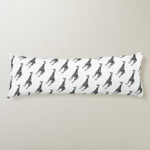 Coussins Longs Giraffe Silhoutte noir et gris