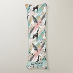 Coussins Longs Giraffe Whimsical Polka Dot Motif - Pastel