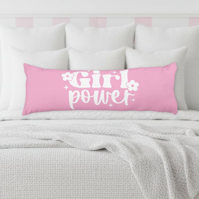 Coussins Longs Girl Power Rose (Créateur téléchargé)