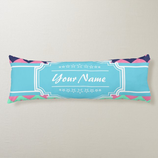 Coussins Longs Girly Chevron Personnalisée | N1 (Devant)