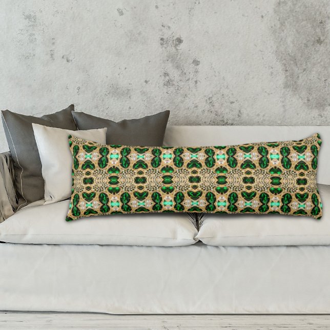 Coussins Longs girly chic mode art déco or émeraude vert émeraude (girly chic fashion art deco gold emerald green body pillow)