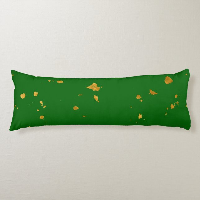Coussins Longs Gold Flakes sur Emerald Green (Devant)