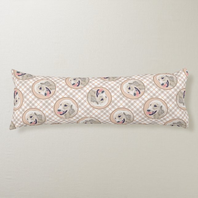 Coussins Longs Golden Retriever Painting mignon Original Chien Ar (Devant)