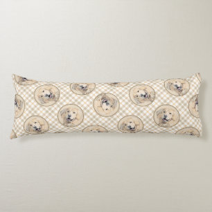 Coussins Longs Golden Retriever Painting mignon Original Chien Ar