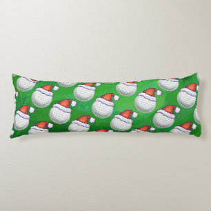 Coussins Longs Golf Ball Noël Casquettes sur Vert