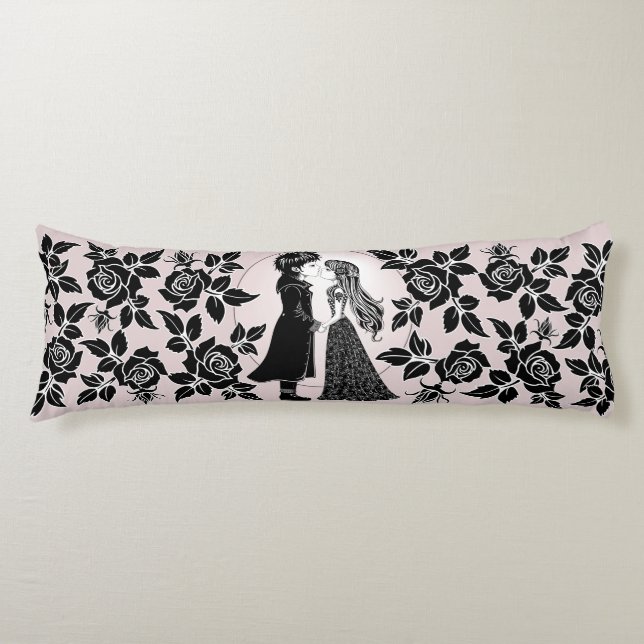 Coussins Longs Gothique Emo Enfants Kiss Valentine's Day (Devant)
