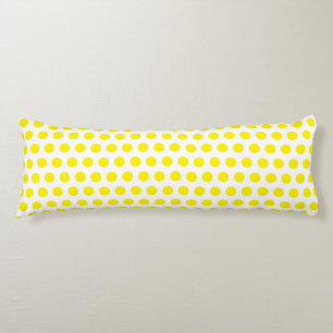 Coussins Longs Grand Cool couleur blanc Pois jaune