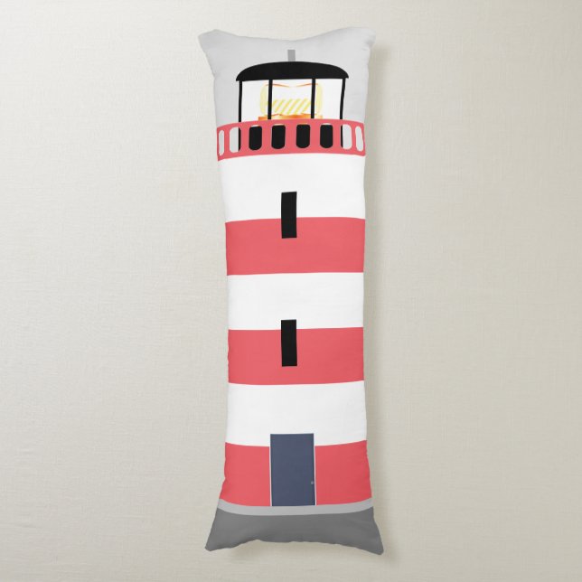 Coussins Longs Grand phare rouge et blanc (Devant (Vertical))