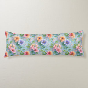 Coussins Longs Grandes Fleurs en Papier Colorées