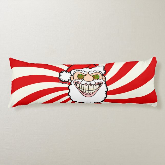 Coussins Longs Graphismes loufoques de Père Noël flippant (Devant)