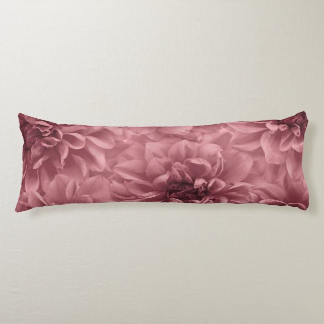 Coussins Longs Grappe de Dahlias Floraux Mauve Clair (Devant)