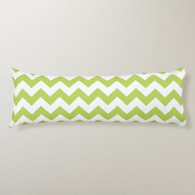 Coussins Longs Green Zigzag, Green Chevron, Motif géométrique (Devant)