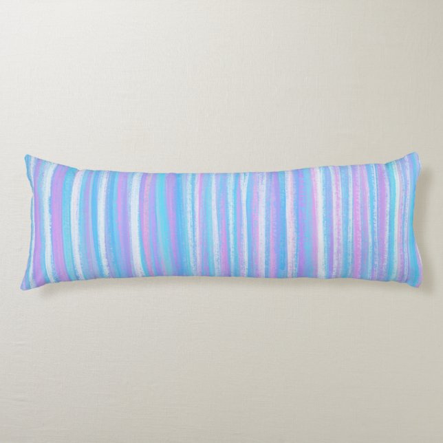 Coussins Longs Grilles Acryliques Peintes Turquoise Rose violet (Devant)
