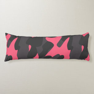 Coussins Longs Gris, Charbon et camouflage rose