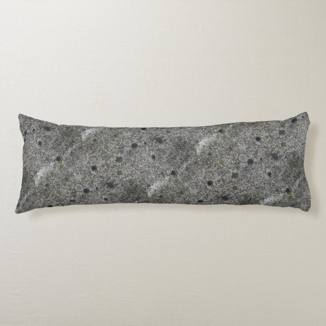 Coussins Longs Gris de granit avec de la mousse verte (Devant)