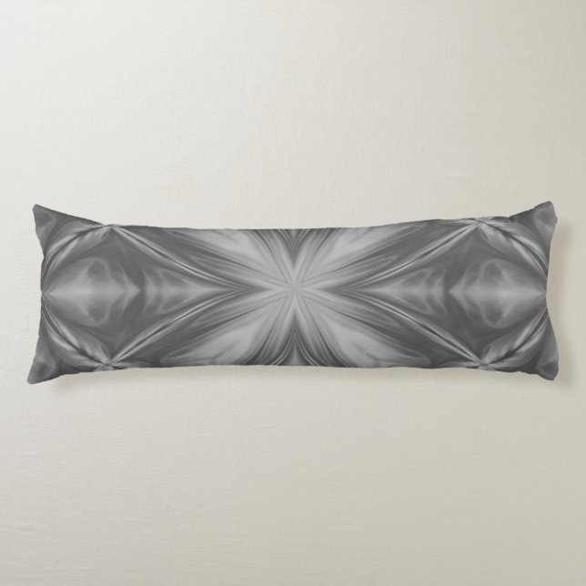 Coussins Longs Gris Monochrome gris nuageux Motif Abstrait (Devant)